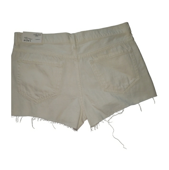 NWT Carly Jean Los Angeles White Denim Women Shorts- L - Picture 2 of 3